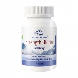 Биотин NORWAY NATURE Strength Biotin 5000 мкг - 100 таб.