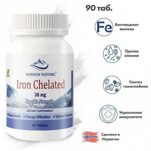 Железо NORWAY NATURE Iron Chelated 36мг - 90 таб.