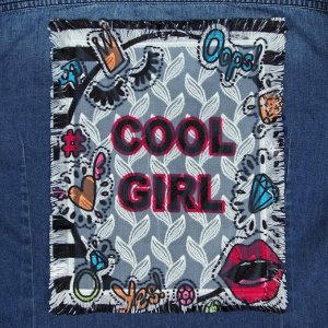 Пришивная аппликация «Cool girl», 24,5 х 19 см