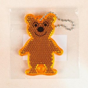 Светоотражатель "Медведь", 7*5см, цвет оранжевый