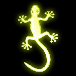 Светоотражающая наклейка "Ящерица", 11*5,5см, 2шт на листе, цвет жёлтый