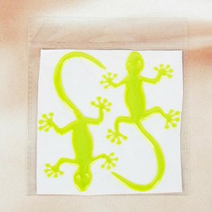 Светоотражающая наклейка "Ящерица", 11*5,5см, 2шт на листе, цвет жёлтый
