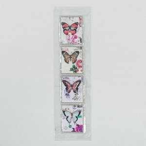 Термоаппликация со стразами "Бабочки", 5*6,5см, 4шт на листе, цвет МИКС
