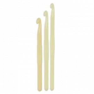 Набор крючков для вязания пластиковых, d=7/8/9мм, 14см, 3шт, цвет белый