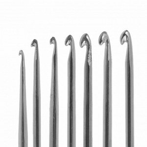 Крючки для вязания металлические, двусторонние, d=1-2, 2-3, 5-6, 6-7, 7-8мм, 13 см, 5шт