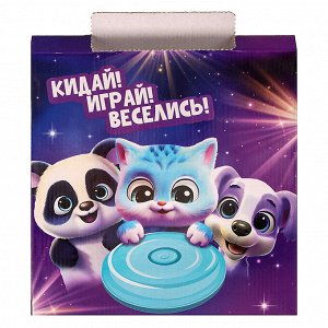 Фрисби, летающая тарелка «Зверушки», 18 см, в шоубоксе, МИКС