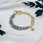 Радуга Самоцветов Браслет из Лабрадора с цепочкой и подвеской