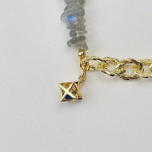 Браслет из Лабрадора с цепочкой и подвеской