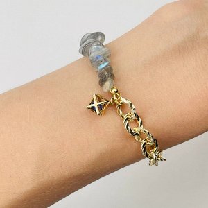 Браслет из Лабрадора с цепочкой и подвеской
