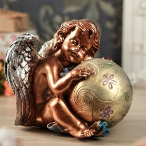 Статуэтка "Ангел с шаром" бронза цветная
