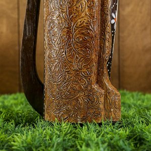 Сувенир дерево "Кошка мраморная с цветами на шубке" 60х18х5,5 см