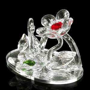 Сувенир стекло "Лебеди с цветами" 6,2х11х8 см