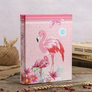 Фотоальбом на 200 фото 10х15 см "Фламинго в цветах" в коробке МИКС 26х20,5х5 см