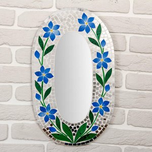 Панно зеркальное "Голубые цветы" 50х1х30 см
