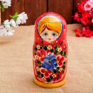 Матрёшка «Авдосья», красное платье, 5 кукольная, 18 см