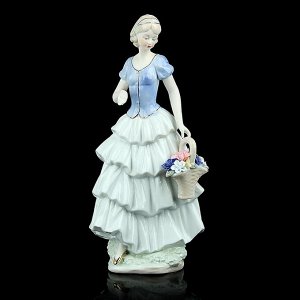 Сувенир керамика "Девушка с корзинкой" 31,5х14х11 см