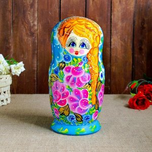 Матрёшка «Русская краса», голубое платье, 10 кукольная, 26 см