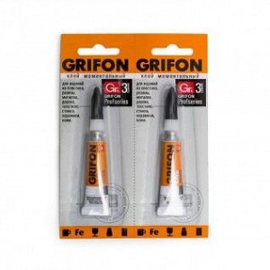 Клей моментальный универсальный GRIFON, 3 гр в индивидуальной упаковке,