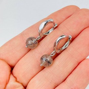 Серьги из Кварца с включением Турмалина