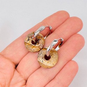 Серьги из камня Яшма песочная