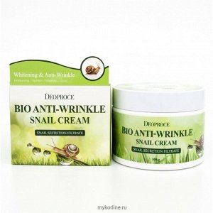 Deoproce Bio Anti-Wrinkle Snail Cream - Крем для лица на основе экстракта муцина улитки 100гр