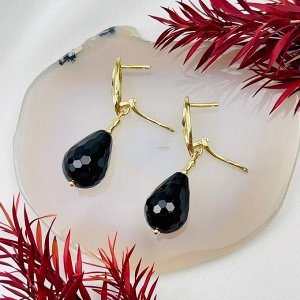 Серьги из черного Агата