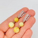 Серьги двойные из Опала желтого (Перу)