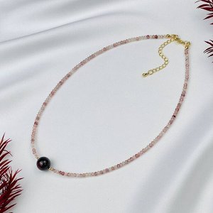 Чокер из Клубничного кварца и Граната