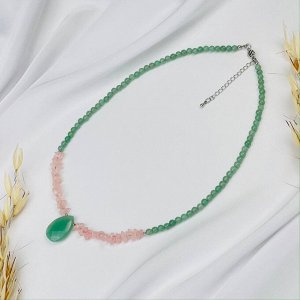 Колье из Авантюрина и Розового кварца