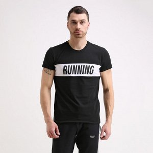 Футболка Футболка мужская двухцветная (принт Running). Ткань: Cotton (light). Цвет - 
Черный / Белый.