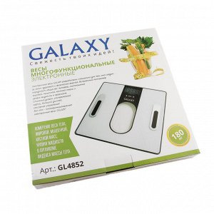 Весы Galaxy GL 4852 Весы многофункциональные электронные, максимально допустимый вес 180 кг, питание: батарейка типа «ААА» 2 шт. в комплекте, ЖК-дисплей, сверхточная сенсорная система датчиков, платфо