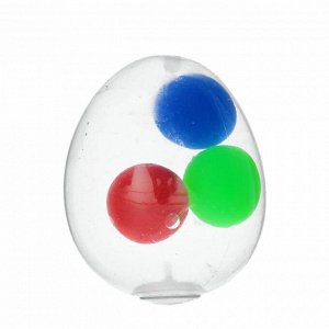 Мялка с водой "Яйцо", 3 шарика, цвета МИКС