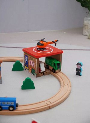 Деревянная железная дорога 70 детали Grooti Toys