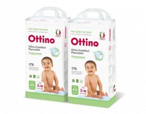 Подгузники на липучках Ottino размер M (6-11 кг), 92 шт