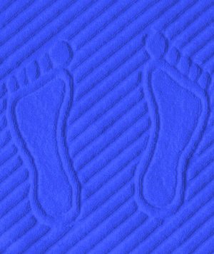Коврик для ног, махровая ткань, хлопок 100 % (Синий)