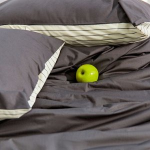 Постельное бельё 1.5-спальное «Этель» Stripes: grey, перкаль