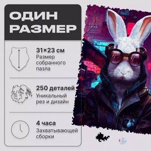 Деревянные пазлы UNIDRAGON Pop-Art Кибер Кролик 250 pcs