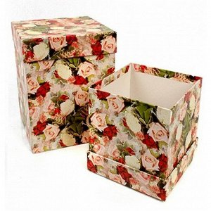 Коробка картон 19/023 Розалинда под кружку набор из 2 11х11х 2 - 13х13х17 см