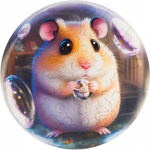 Деревянные пазлы UNIDRAGON Bubblezz Хомячок 30 деталей