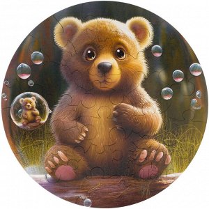 Деревянные пазлы UNIDRAGON Bubblezz Медвежонок 30 деталей