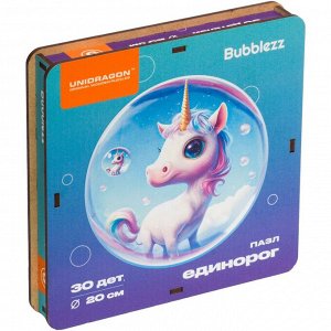 Деревянные пазлы UNIDRAGON Bubblezz Единорог 30  деталей
