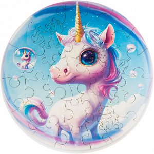 Деревянные пазлы UNIDRAGON Bubblezz Единорог 30  деталей