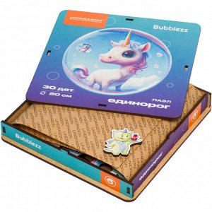 Деревянные пазлы UNIDRAGON Bubblezz Единорог 30  деталей