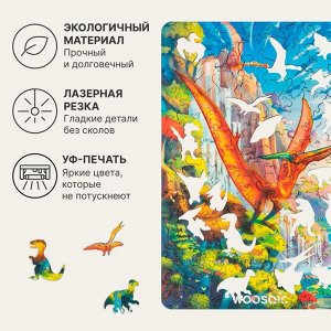 DINO Деревянные пазлы UNIDRAGON Dino Птеродактиль 100 дет