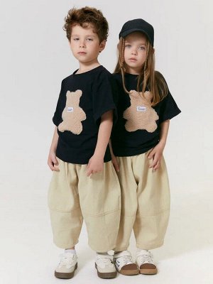 Футболка детская с принтом мишки Amarobaby Bear, цвет черный