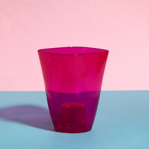 Горшок для орхидей, 1,5 л, 13 х 17 см, пластик, прозрачно-малиновый