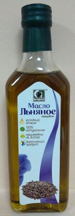 Масло льняное нерафинированное, пищевое 250 мл