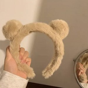 Ободок с ушками, плюшевый
