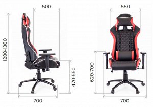 Кресло Everprof Lotus S11 Экокожа Красный/Черный