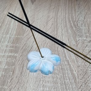 Подставка для благовоний, цвет мрамор/голубой